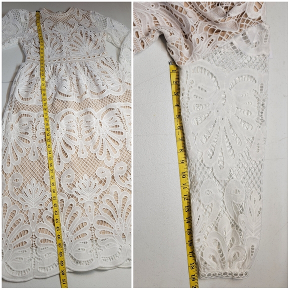 Baltic Born Eldora White Lace Long Sleeve Midi Dress NEW - Picture 12 of 13